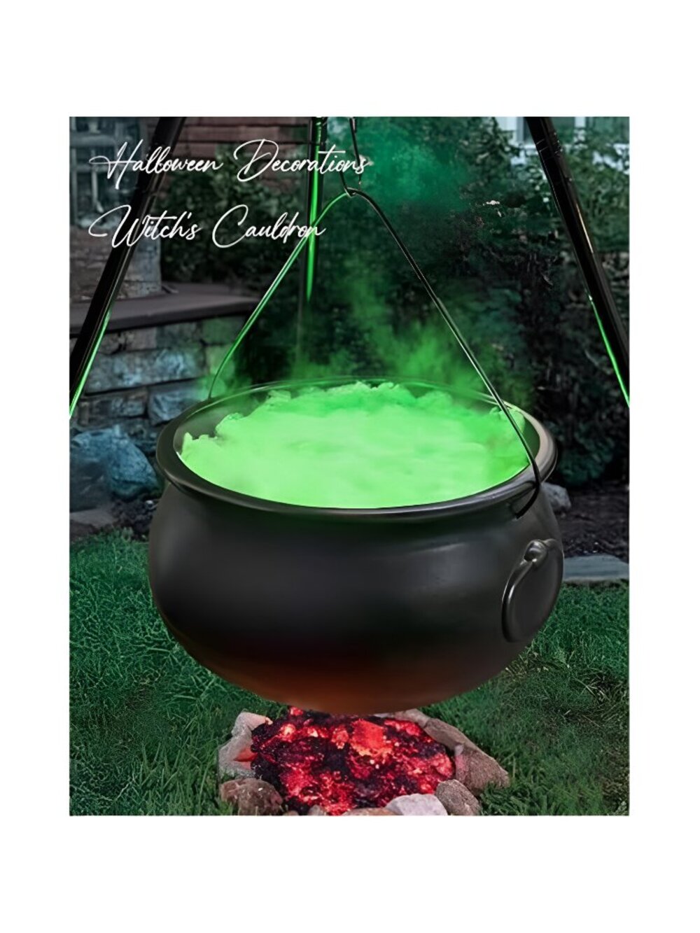 Halloween Decorations Outdoor - Large Witches Cauldron on 54" Tripod
